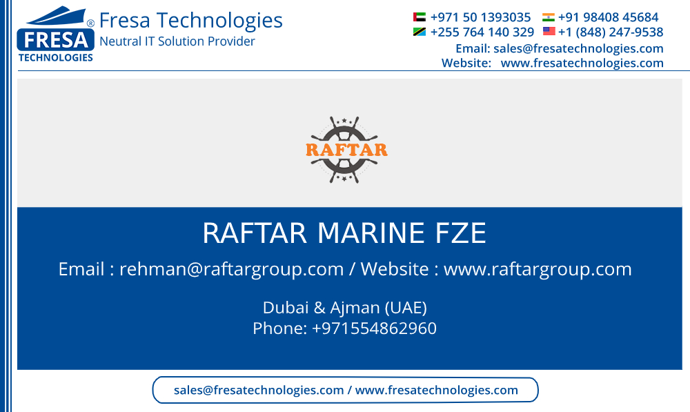 fresatechnology's tweet photo. We are welcoming our new customer "RAFTAR MARINE FZE" for Fresa Gold Software.

#freight_forwarding_software #fresa
#shipping_industry #freight_forwarder 
#freight_software #fresa_gold https://t.co/6sqCDa76ll