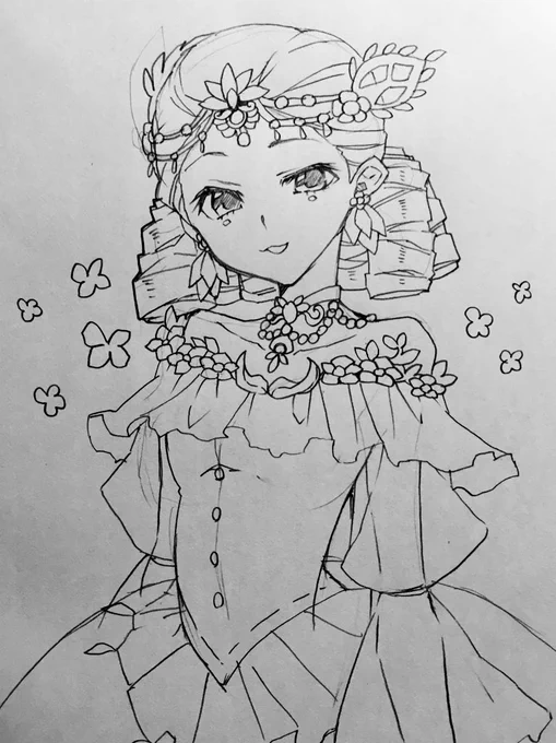 自分絵に落とすれんしゅうしてたけどパーツ多くない?????どっか簡略化したさ。 
