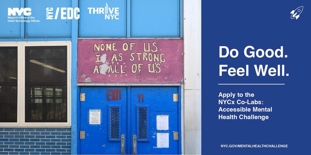 Nearly 50% of mental health conditions begin at 14 years of age &amp; often go undetected &amp; untreated. Submit your innovative, tech-enabled ideas to improve mental health for Latinx youth in NYC through July 15th! nyc.gov/mentalhealthch… #NYCx #MentalHealth #CoLabs <a href="/NYC_CTO/">DEPRECATED: NYC Mayor's Office of the CTO</a> <a href="/NYCEDC/">NYCEDC</a>