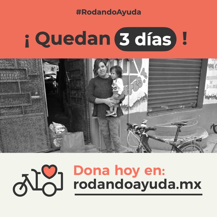 QUEDAN HORAS, AÚN PUEDES AYUDAR
#RodandoAyuda: Con tu aportación podremos entregar despensas de hasta 1 mes de duración a más familias. 💓 La pandemia continúa afectando a los más vulnerables; si está en tus posibilidades, dona👇 bit.ly/RodandoAyudaMX 🙌