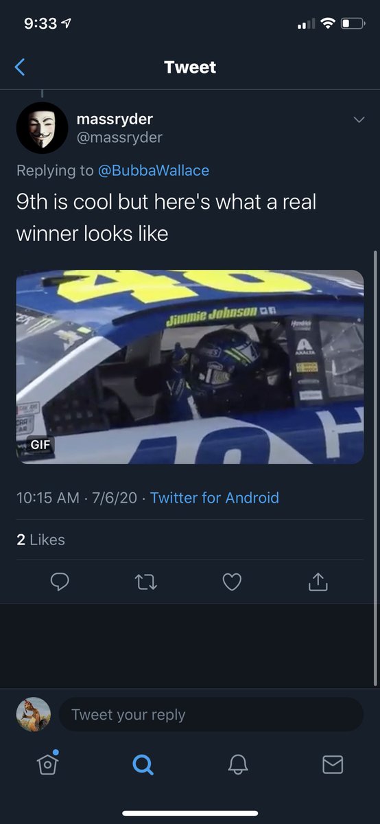 When  @BubbaWallace finishes 9th he gets comments like this...