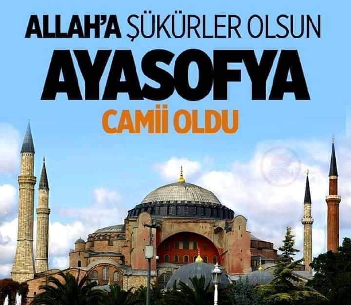 Zincirler kırıldı!
86 Yıllık yıllık esaret çok şükür artık bitti
Şimdi vakit
#AyasofyaCamiindeNamazVakti
#AyasofyaCamidir