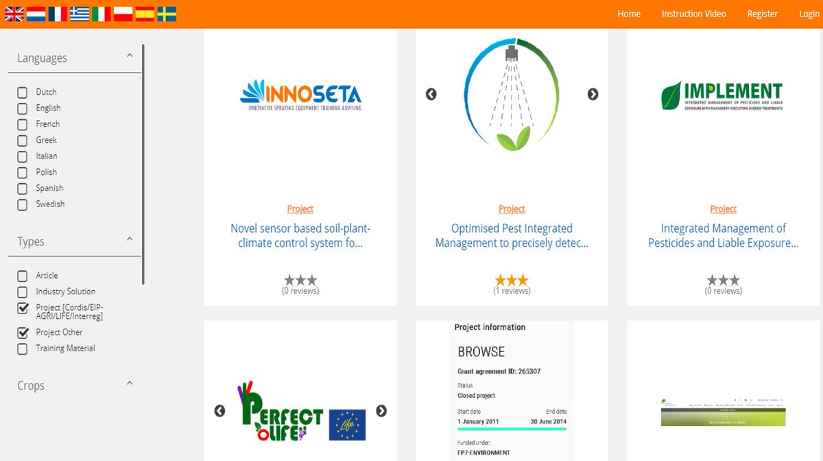 There is a large number of #innovative projects across #Europe related to #spraying #equipment #training and #advising. Check out the list of more than 60 projects in the #INNOSETA #platform. Visit platform.innoseta.eu and register for free! #h2020 #thematicnetwork