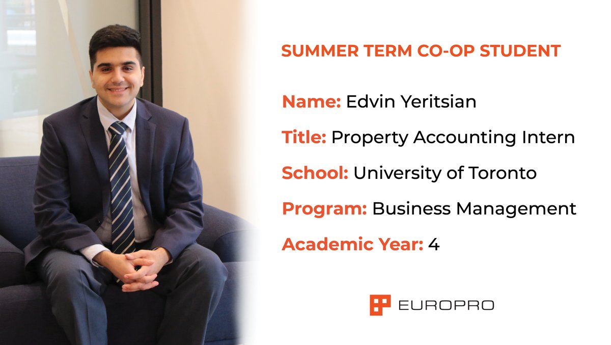 Get to know our summer term co-op student, Edvin Yeritsian, celebrate <a href="/LambtonMall/">Lambton Mall</a>'s 50th anniversary and much more on this week's edition of Europro On the Go!

ow.ly/2wE450Av1rn

#commercialrealestate #propertymanagement #Toronto #Kitchener #Sarnia #Lambton