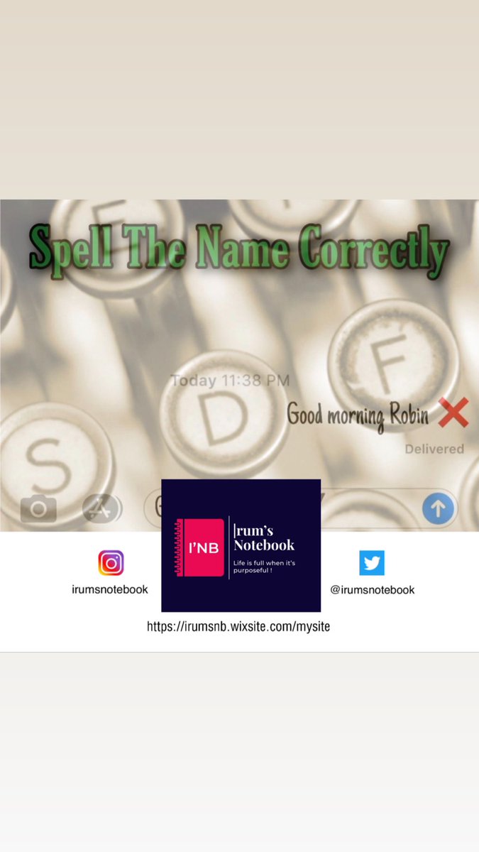 IrumsNotebook's tweet photo. New blog post ‘Spelling The Name Correctly’ is up. Link in bio and below https://t.co/uqHT8udU2c #irumsnotebook #inb #spellinganame #makeyoufeel #prioritize #glorybe #musicofearth #chaneltheinneryou #livepurposefully #mindovermatter #thankful #year2020 #educate #readingnook https://t.co/TrUlNRXket