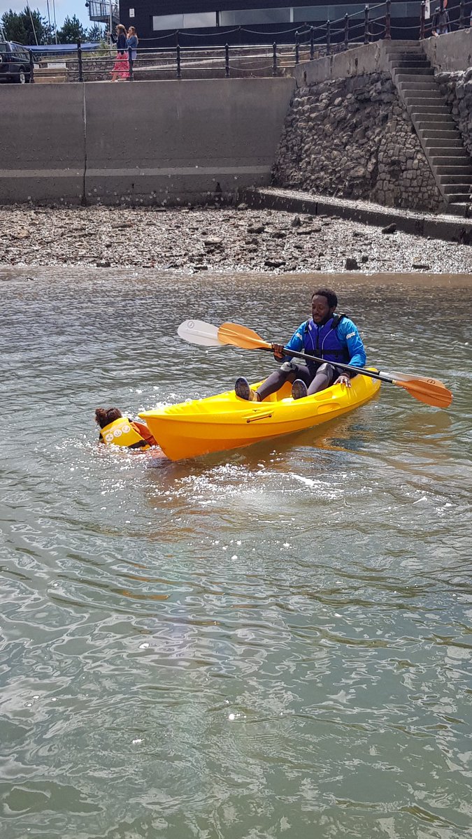 waves_making's tweet image. A dad went kayaking today in Plymouth, Britain&apos;s Ocean City. He couldn&apos;t swim last yr. But his children love the water, so on a Sunday for months over the winter we went to the Life Centre where he had swimming lessons. Today a water confident dad went kayaking with his daughter