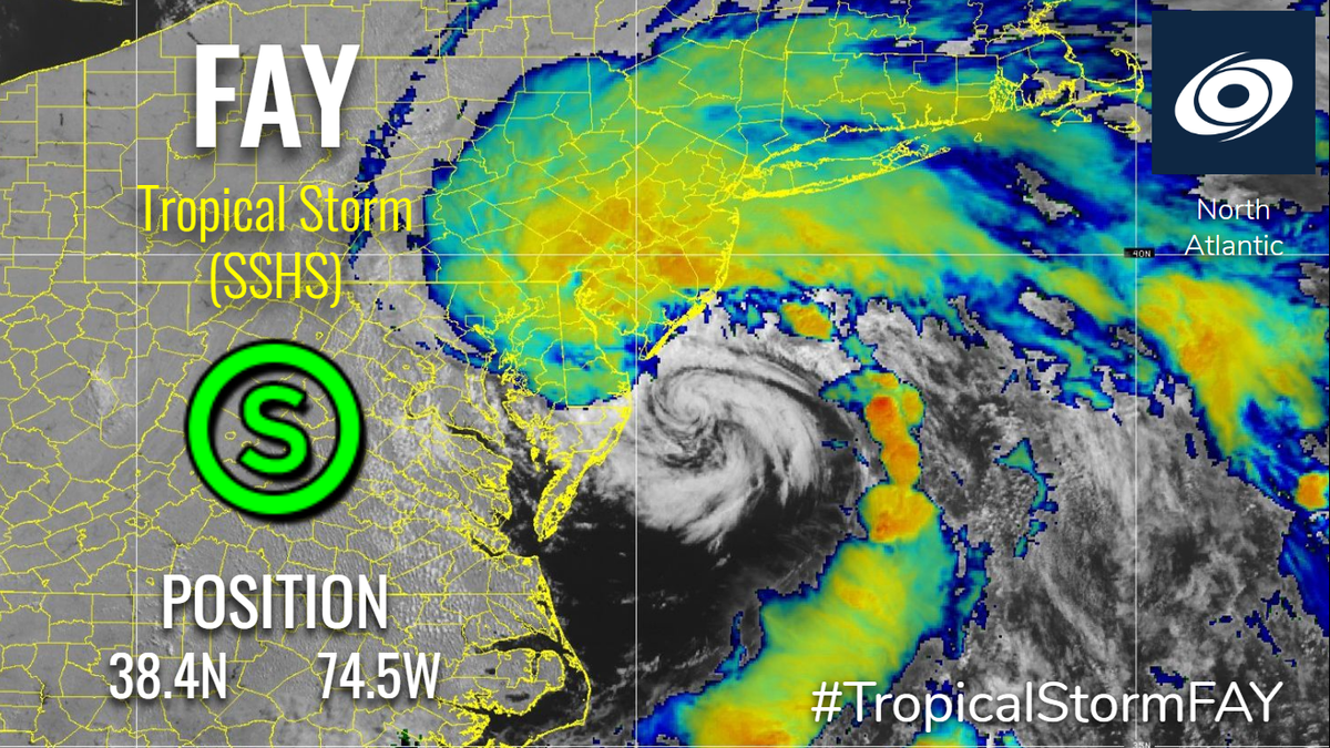 Force Thirteen Sur Twitter Breaking News Tropical Storm Fay Has Strengthened To Have Maximum Winds Of 60mph And A Pressure Of 999mb The Storm Is Now Impacting The Mid Atlantic And