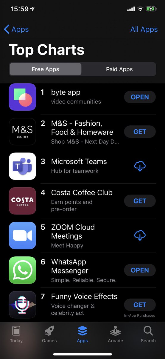 abowlofpasta's tweet image. look what’s gone #1 in the UK👀 @byte_app
