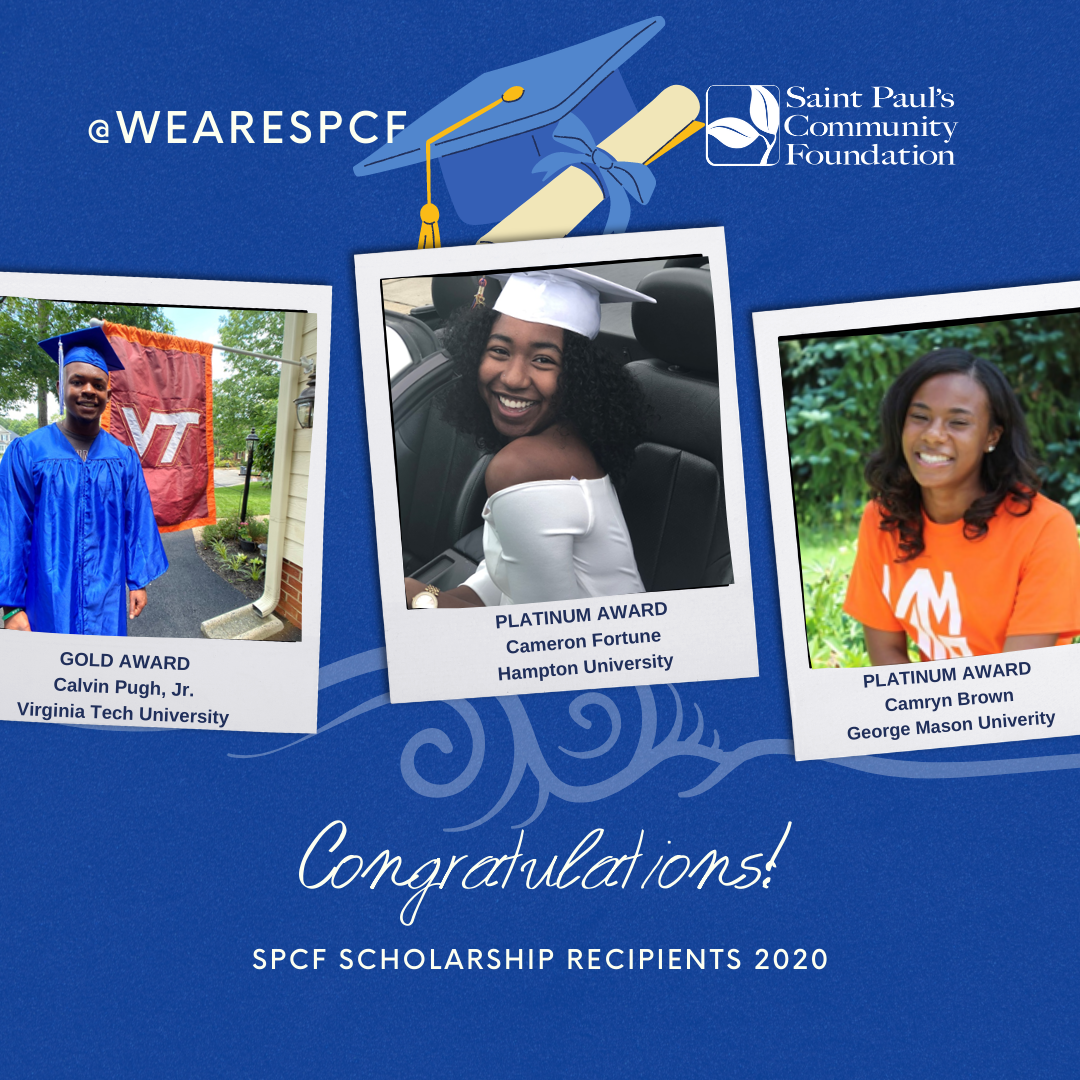 WeAreSPCF's tweet photo. Every Monday, Wednesday and Friday in July, we will spotlight our 2020 Scholarship Recipients. If you see one you know, share and tag, please. Congratulations Calvin Pugh, Jr., Cameron Fortune and Camryn Brown.

@sasey31  

#wearespcf #classof2020 #rvaclassof2020 https://t.co/JSqdJdXgku
