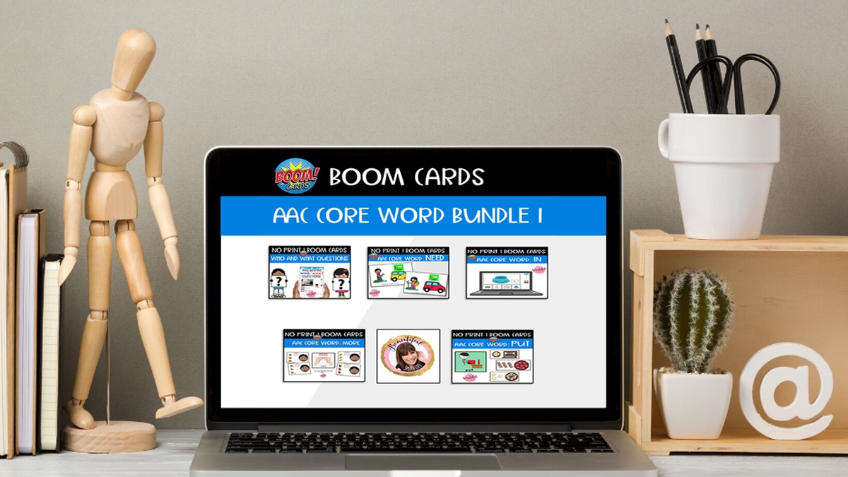 AnnePageSLP's tweet photo. Hey there! My first Boom Cards Bundle is out now! It's a starter pack of AAC Core Vocabulary with BOOM Cards! Boom Cards are digital task cards and kids get immediate feedback. They work on an iPad, Chrome Book, Kindle Fire, even your phone! https://t.co/VVEGtyB8uL https://t.co/PLIrabnM63