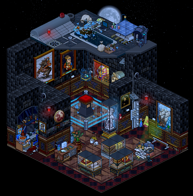 MUSEUM HEIST. 🥇🖼️🔦
~
Week 3 submission for Builders Corp/BaW Contest on <a href="/Habbo/">Habbo</a>.com by The Plastics (@SueOopah <a href="/HabboMoonwalk/">Ari ✨</a> <a href="/HabboOkee/">Okeefinokee 🐷 (he/him)</a>) 
~ 
@icearbrHabbo @HabboCorlay @HighSparrowHab habbo.com/room/41657292