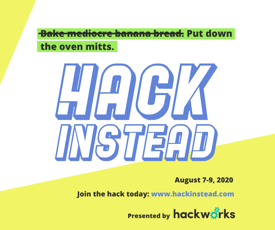 HackworksInc's tweet photo. Hack Instead is a 48-hour virtual hackathon where teams will build to impress - no theme, no challenges. Tackle any problem and create whatever solution you want! It's free to participate, so there's no time to wait - sign up today! https://t.co/lQxVzgBP5w #hackinstead https://t.co/z1bJKynJ7I