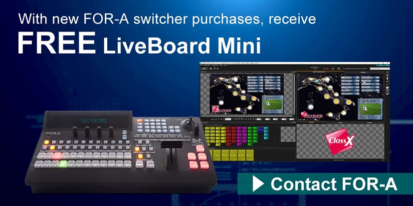 PipelineCHS's tweet image. Now included with HVS switcher purchase, free license for @classxdev LiveBoard Mini #graphics playout software. GUI software included. Mini supports mix of 10 streaming/NDI/SDI inputs. Registration required. Contact FOR-A for activation. #videoproduction bit.do/lbminit
