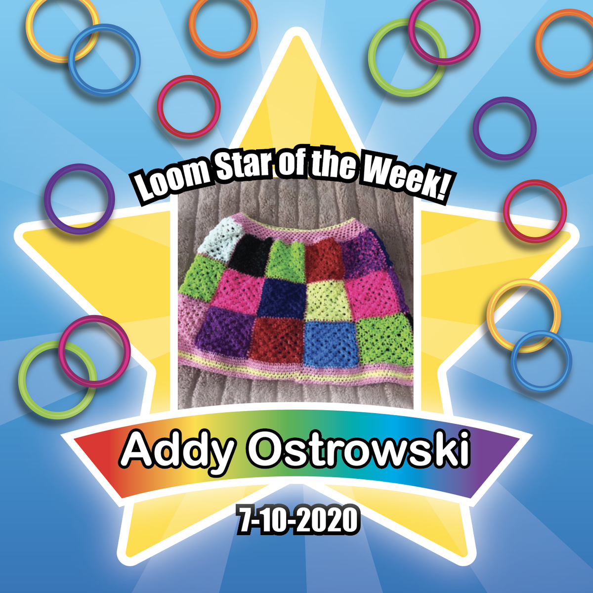 "Everyday is a fashion show and the world is the runaway" - Coco Chanel

Congratulations to Addy Ostrowski you are Loom Star of the Week! Thanks for this beautiful rainbow skirt.

#RLwear #RLfashion #rainbowloom