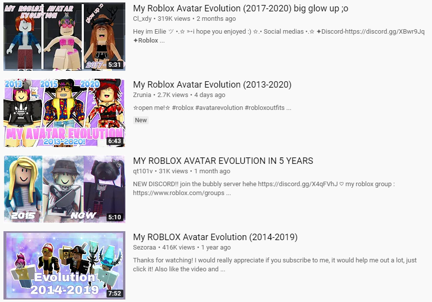 Maislie On Twitter I Made A Youtube Video With My Roblox Avatar Evolution But I Need Someone To Make A Thumbnail Please Tell Me If You Re Able To Make Something Like This - roblox avatar evolution 2020