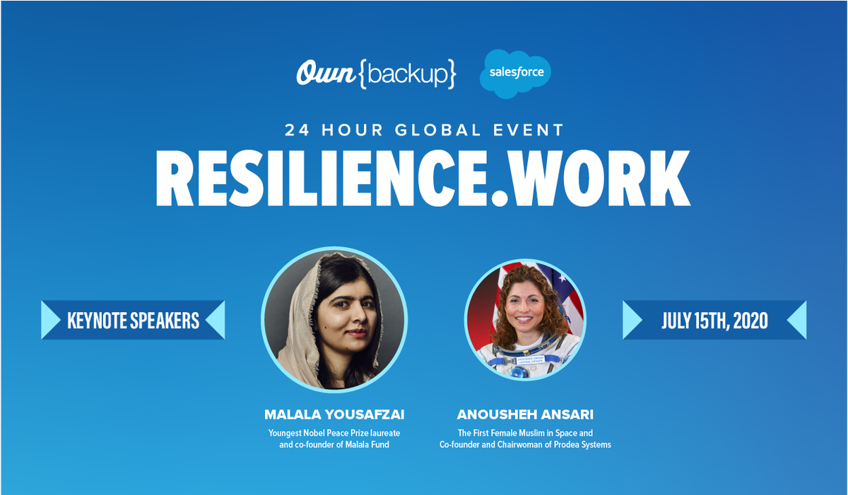 FormAssembly's tweet photo. FormAssembly is a sponsor of @OwnBackup & @salesforce's upcoming 24-hour virtual event, #ResilienceWork! Join us for sessions, demos, and more, with inspiring keynotes from Malala Yousafsai and Anousheh Ansari. RSVP here: https://t.co/JK2DAY2fAE https://t.co/zq0735La75