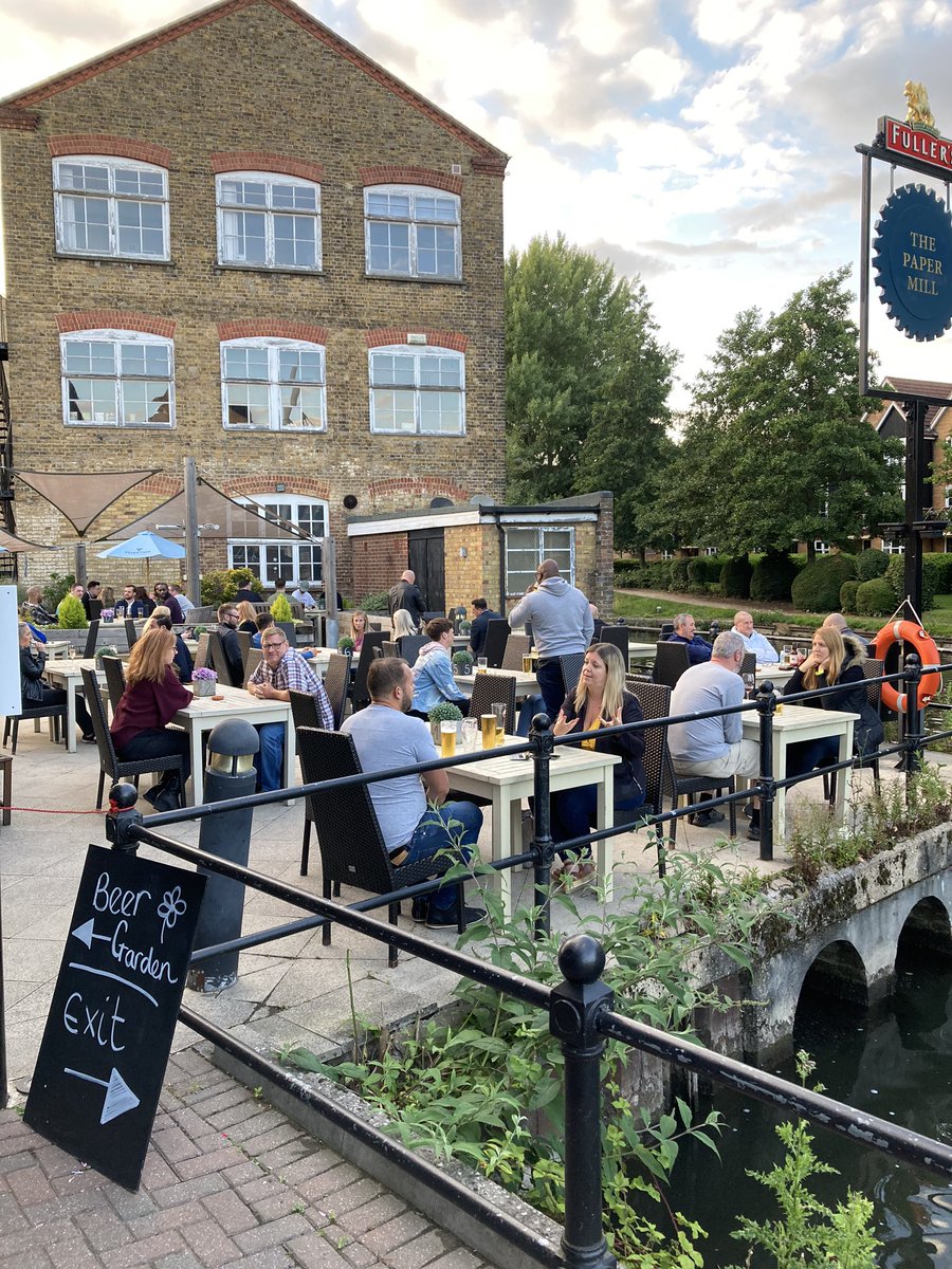 Designs_JoanK's tweet photo. Wee visit to the pub tonight - first time since March! Very well organised! #ThePaperMill https://t.co/vgjrUhDusk