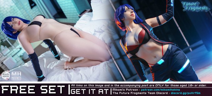 The free photoset for Talia from our game, Future Fragments, cosplayed by @MikomiHokina is out!

You