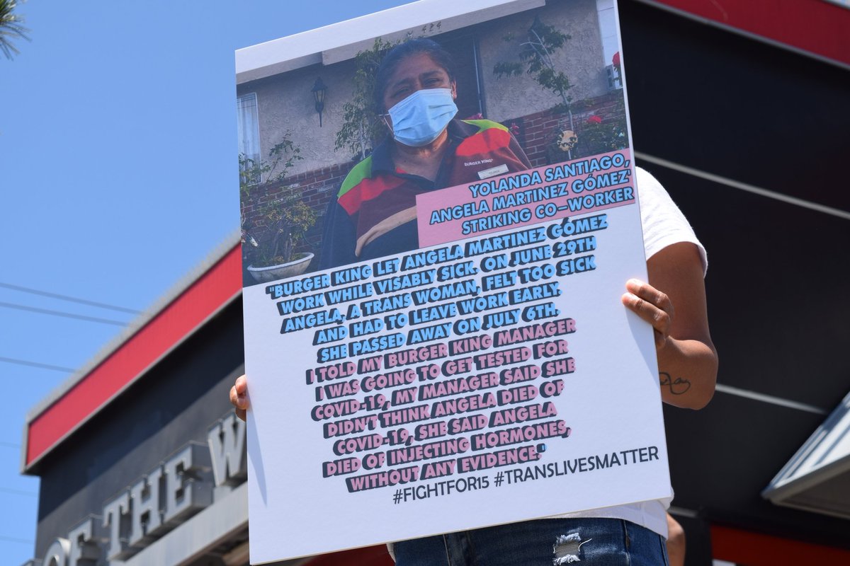 Yolanda Santiago is on strike today because, as a diabetic, she can't risk going to work. No one should risk going to work at this store. She's self-quarantining and can't be at our action today at 1919 Pico Blvd in Santa Monica,  #ProtectAllWorkers – bei  Burger King