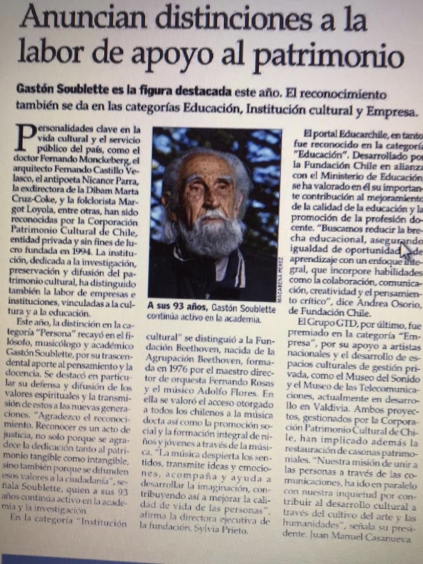 Corporacion Patrimonio Cultural de Chile premia a Fundación Beethoven por su gran aporte a la música. <a href="/pilla2016/">Maria Prieto</a>