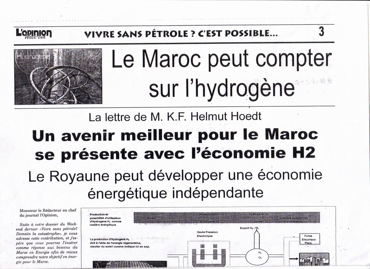 Helmut K.F. Hoedt 3 Chem.eng.CEO H2energy SA MAROC tweet media