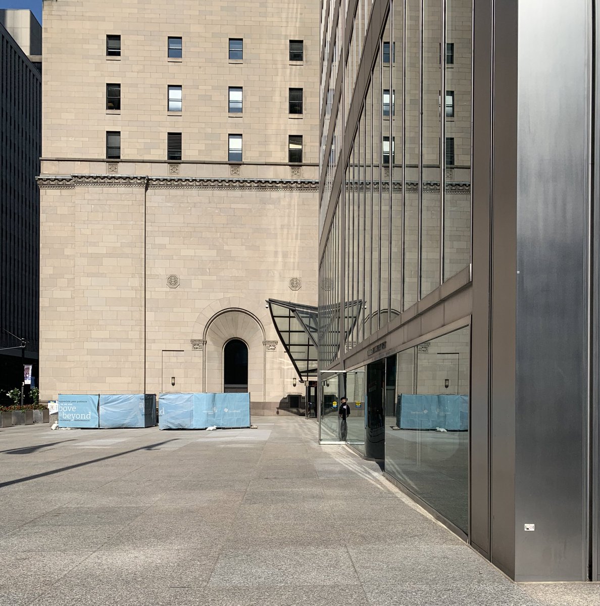 The west side of the 1929 building, shown here, was originally a party wall. Pei’s office designed this new elevation.