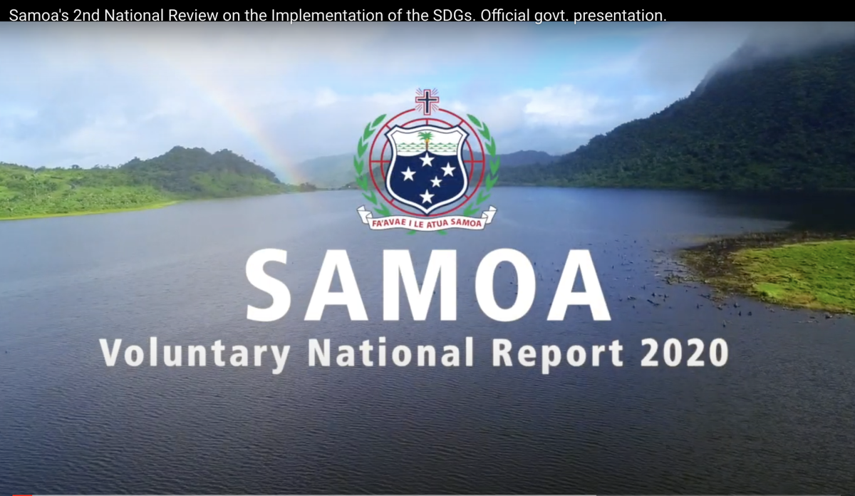 UNDP_Samoa's tweet photo. Samoa today virtually presented its 2⃣nd Voluntary National Review Report to @UN re its implementation of the #SDGs. 

The Report finds that 🇼🇸 is achieving sust dev targets🎯 but challenges remain.

Deputy PM, Fiame Naomi Mataafa, presented 🇼🇸's report ➡️ https://t.co/CQ4vG7M2Qn https://t.co/hbHMJ3idgN