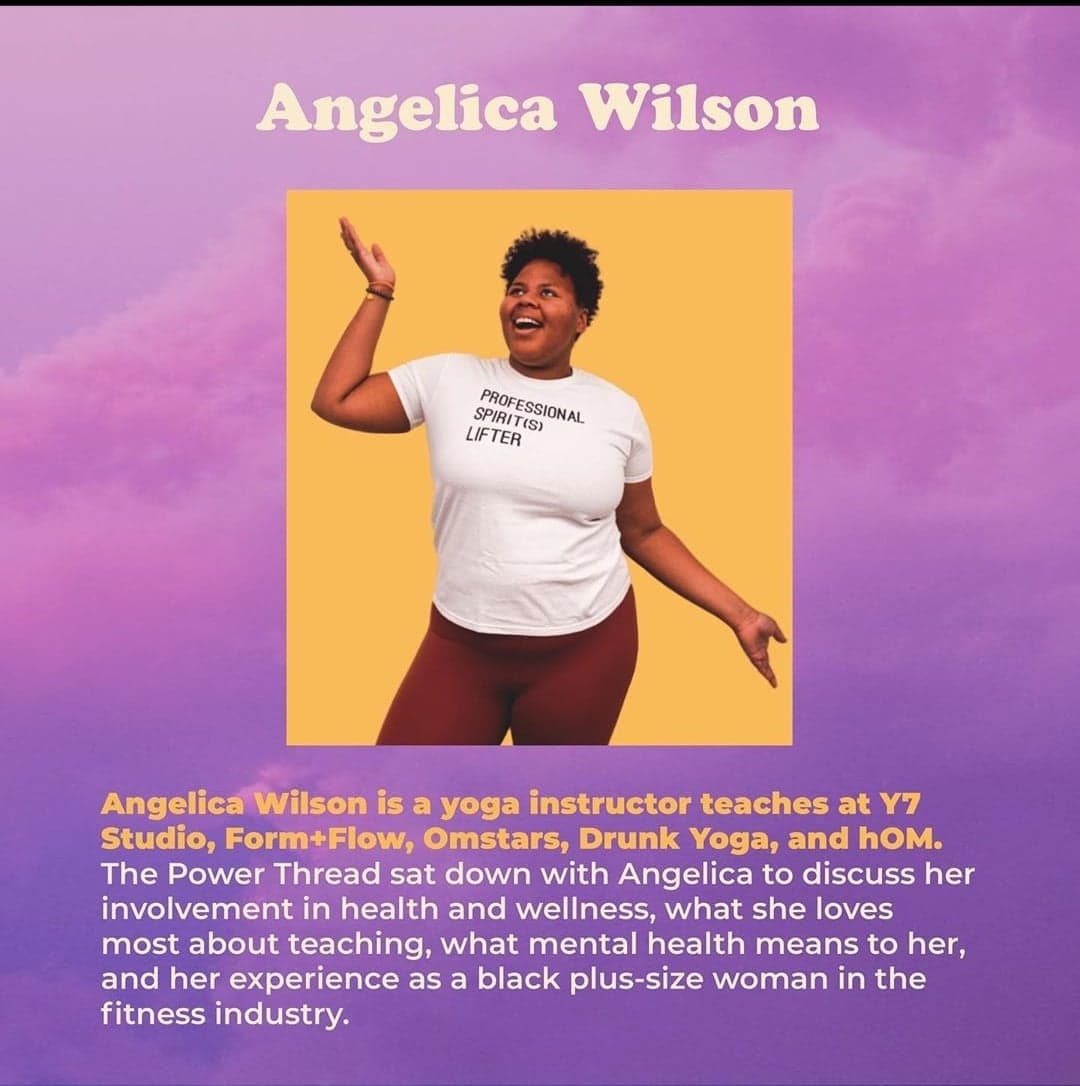 thepowerthread's tweet photo. We chatted with Angelica Wilson (@amwloves), Yoga Instructor at @Y7Studio, #formandflow, #omstarsofficial, @dodrunkyoga & #iamhom🧘♀️(1/3)#health #wellness #healthylifestyle #healthandwellness #MentalHealthMatters #mentalhealth #mentalhealthisimportant #yoga #fitness #flow #Namaste https://t.co/0YRLHpQ8tE