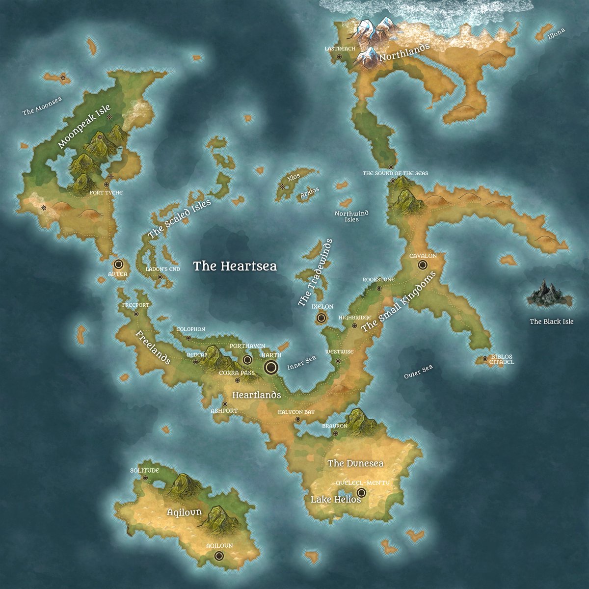 HeroesFour's tweet photo. Ahead of tomorrow's Heroes of Four Worlds game, I present a more detailed map of The Near World... and an AMA game that anyone can play to learn about (or influence) The Four Worlds!
(Thread...)
#thefourworlds #dnd #dndsetting #rpgsetting #dndmap #rpgmap #AMA https://t.co/IHEwUGo0gP