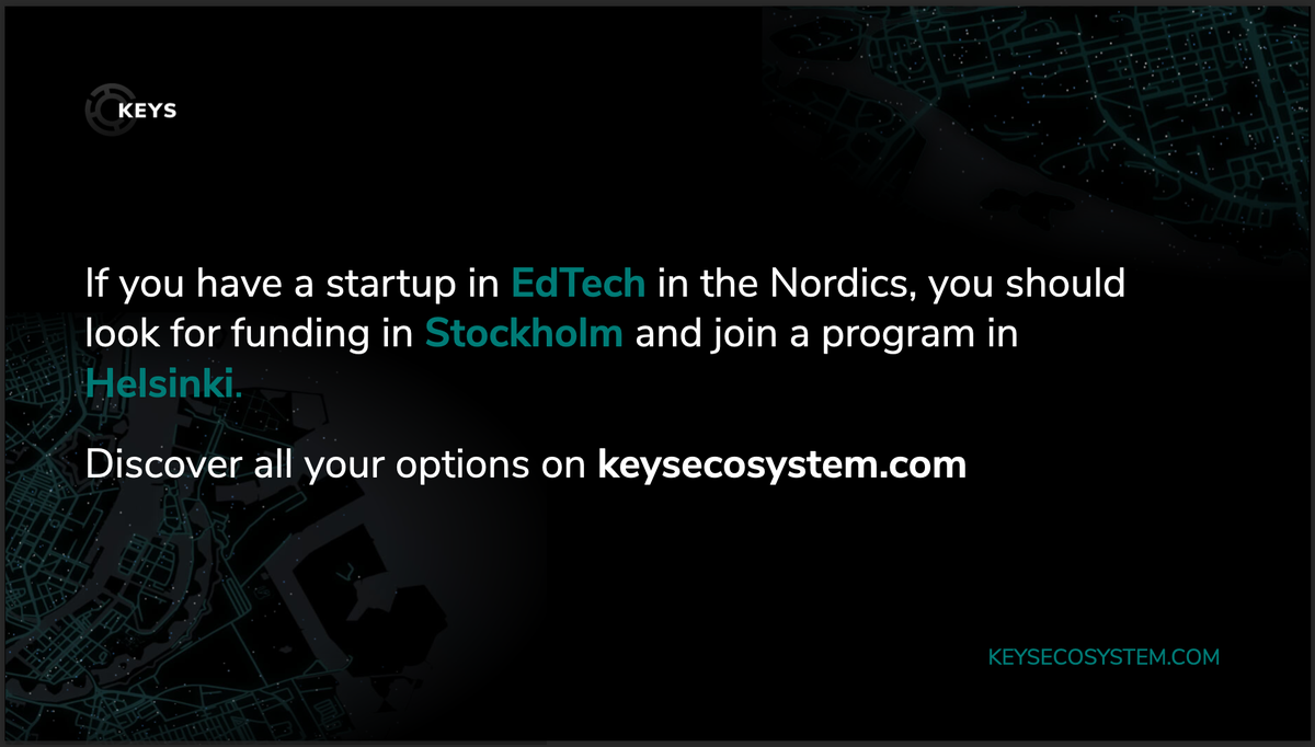 KeysEcosystem's tweet photo. Did you know?

#entrepreneurship #startupecosystem #EdTech #sthlmtech #nordictech - @HBH_HQ @investstockholm @xedu_co @EdtechSweden https://t.co/HvnuJuV9Ew