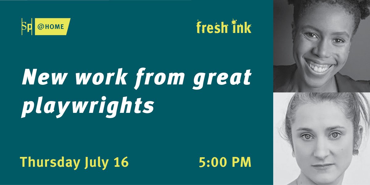 Soulpepper's tweet photo. Join us on Thursday, July 16 at 5PM for our next episode of #spFreshInk with @PaprikaFestival Artistic Producer @KanikaAmbrose and @moscotweets! These two are sure to have some fresh work that we cannot wait to hear!
#spAtHome https://t.co/S5M2cvsq3E