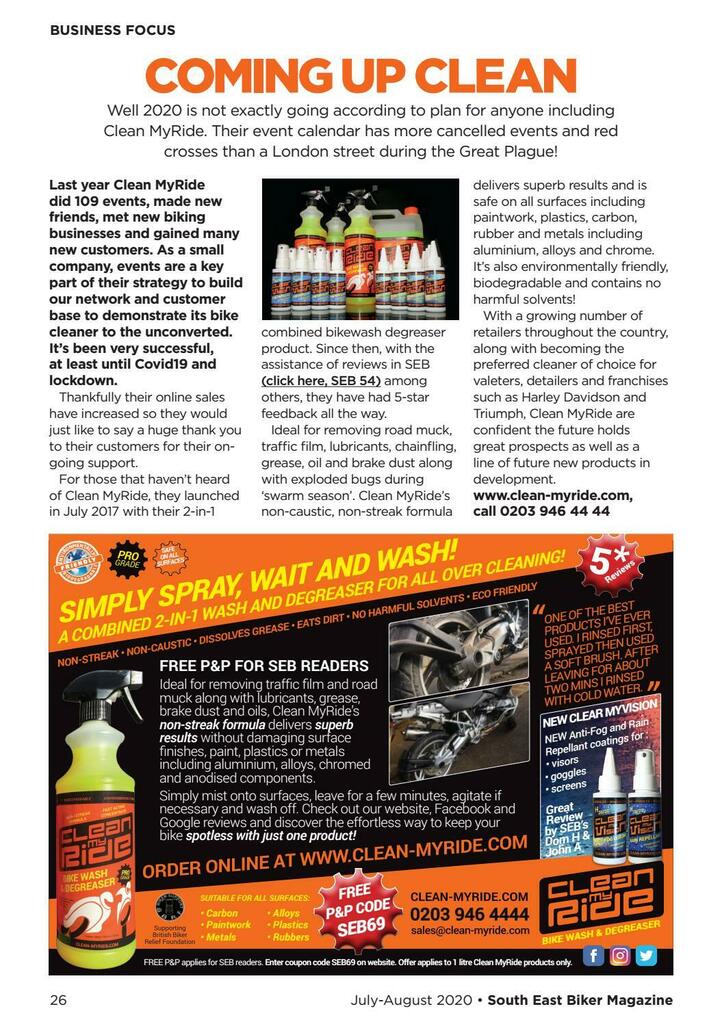 Something for the weekend? If your bike's dirty, here's a cleaning product that comes highly recommended. Do try Clean MyRide's Bikewash Degreaser. Order yours today. When ordering, use coupon code SEB69.

ift.tt/2ZVFR3g ift.tt/2ZVFR3g