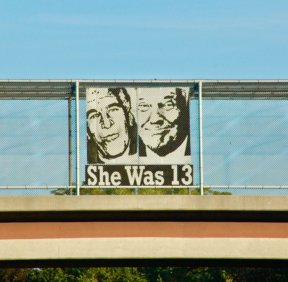 politicallands1's tweet photo. @middleageriot Don't forget #TrumpEscorts &amp; #TrumpModeling 

9' x 9' over Hwy 43 (I think) by @TheCiscoKid2 
American Artist. https://t.co/brIiSXd5rn