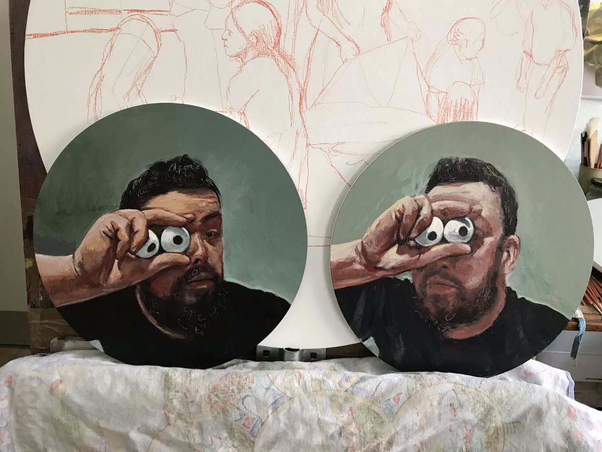 AskeyMatthew's tweet photo. @nickbaines enjoyed Thought for the Day - seeing differently. Here is a selfportrait as St Alban, exploring that https://t.co/ESkVbOtMZy