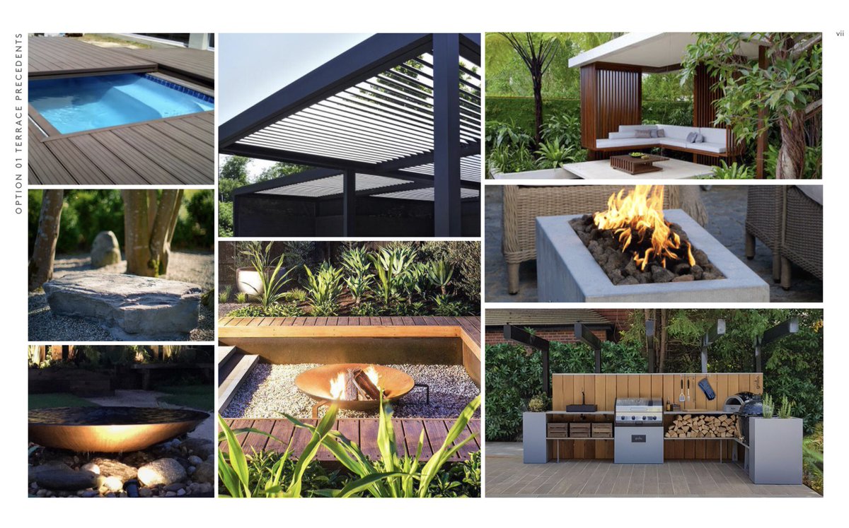 mark_latchford's tweet photo. NEW SKETCH //
A recent concept design that we have been working on. Looking forward to seeing this develop
#conceptdesign #sketch #moodboard #pergoladesign #spagarden #outdoorkitchen #firepit #louveredroof #slidingdeck #hiddenhottub #gardendesign #landscapedesign #hollandgreen https://t.co/gr5Ps5AXjH