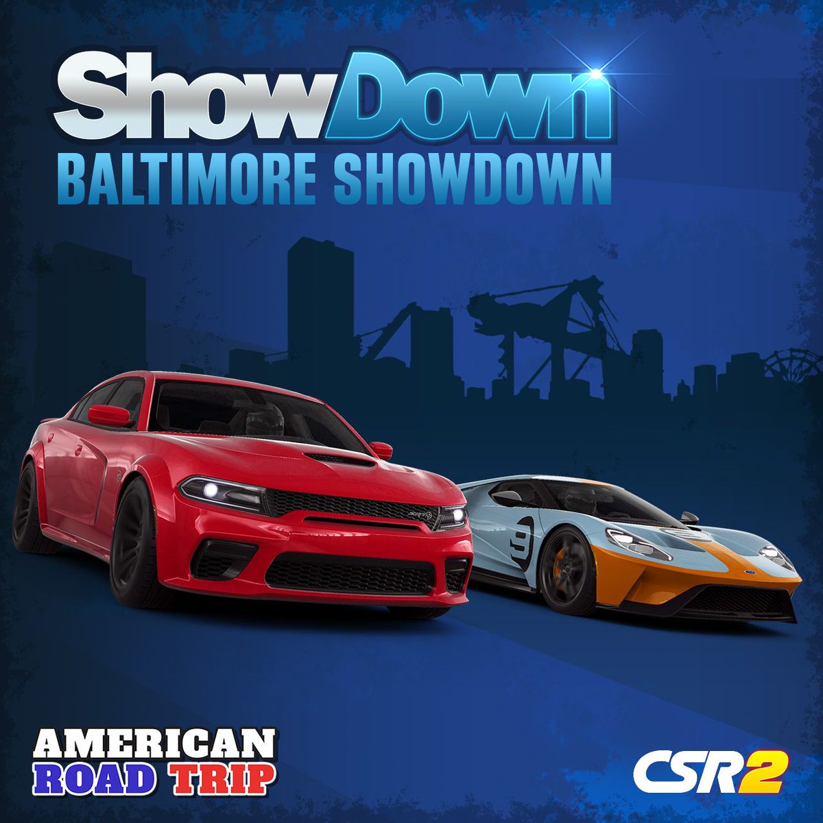 CSRRacing's tweet image. Cruise through the streets of Baltimore and join the road trip on bddy.me/2AL1kTN #CSR2AmericanRoadTrip