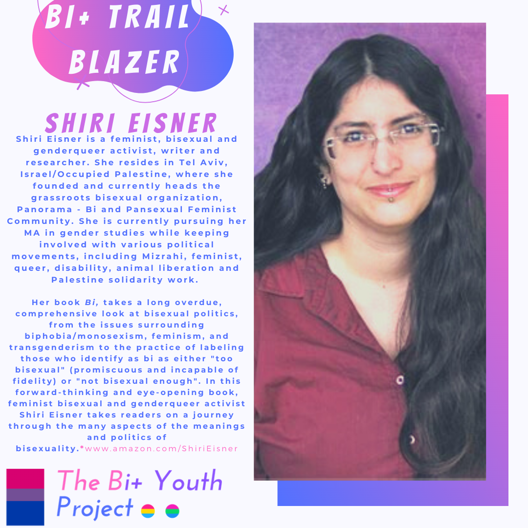 biplusyouth's tweet photo. TODAY'S BI+ TRAILBLAZER IS SHIRI EISNER!!!
#TBYP #BiPlusYouth #Bi #BiPlus #BiMen #BiWomen #BiGNC #BiGNB #Bisexual #Pansexual #Polysexual #MGL #Fluid #BiVisability #BiAndProud #Queer #LGBTQ #Pride #BiTrailBlazer #lgbtpride #lgbt #SHIRIEISNER https://t.co/BwLiky2xQT https://t.co/aR5lIEJCWl