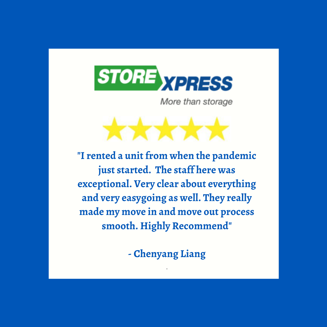 STORExpress's tweet photo. We want to thank our customers for following all of our precautions and wearing masks when using our facilities. We are glad to see our customers are still having a smooth experience storing at STORExpress. Thank you for the review, Chenyang! https://t.co/USpRkOV3l5
