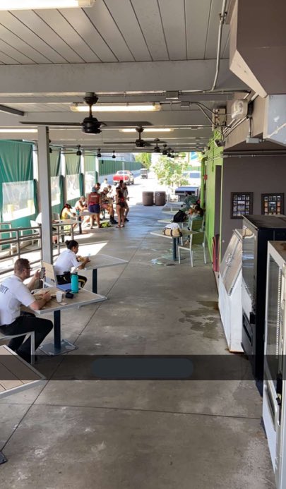 Universal & Volcano Bay - several employees tested positive, some continued to work out of fear of losing their income. They have since removed all the chairs from the break room, forcing workers to eat standing up. photo comes from a guard who is tired of the working conditions