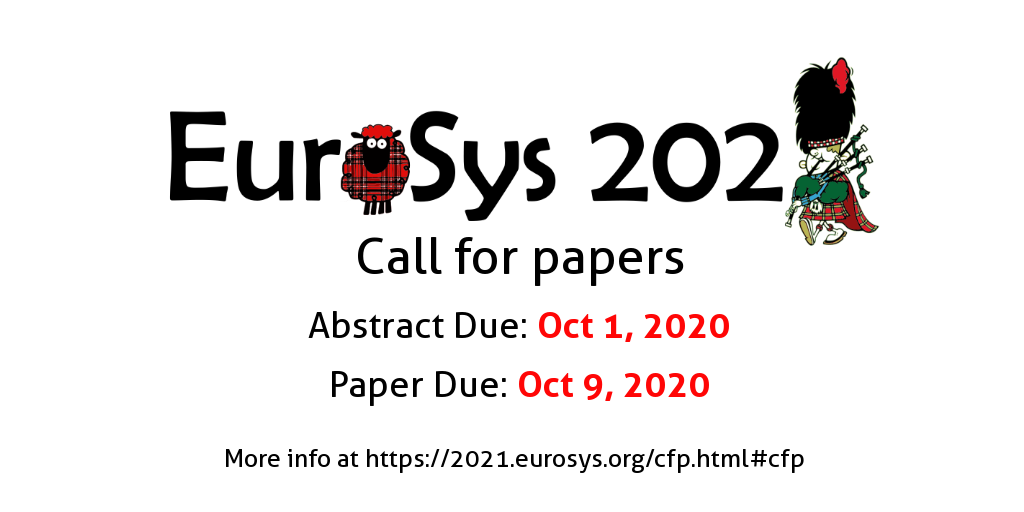 EuroSys 2023 on Twitter "The EuroSys21 Call for Papers is now open