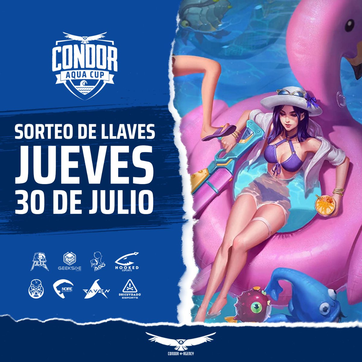 condoreagency's tweet photo. ¡No se pierdan el sorteo de las llaves de la #condoraquacup este 30 de Julio!
H2Om Agua con Intención Metro Ecuador IGN Latinoamérica Kushki ONESHOT
#condoraquacup #somosgamers #ecuador #ununiversomas #esports #latinoamerica #diariometroecuador https://t.co/xgnLAhX30w
