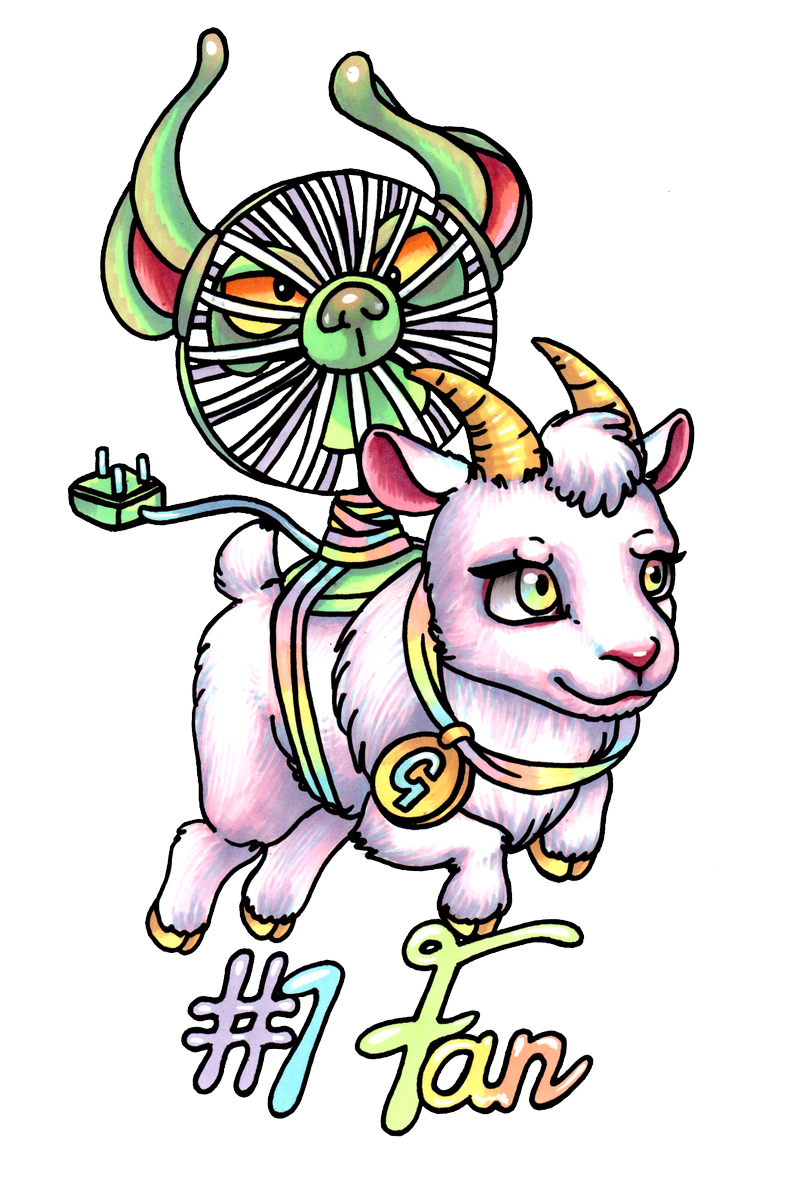 valenvain's tweet photo. Today @AbbieSTABBY created my commission. Another whimsical concept born mid stream. @DigitalGhast This version of you looks so cuteπ#StreamArt #Communityinspired #Prettygoat #WhenYouCantRememberTheContext #ButTheOutcomeIsAwesome https://t.co/01M5CVueGi
