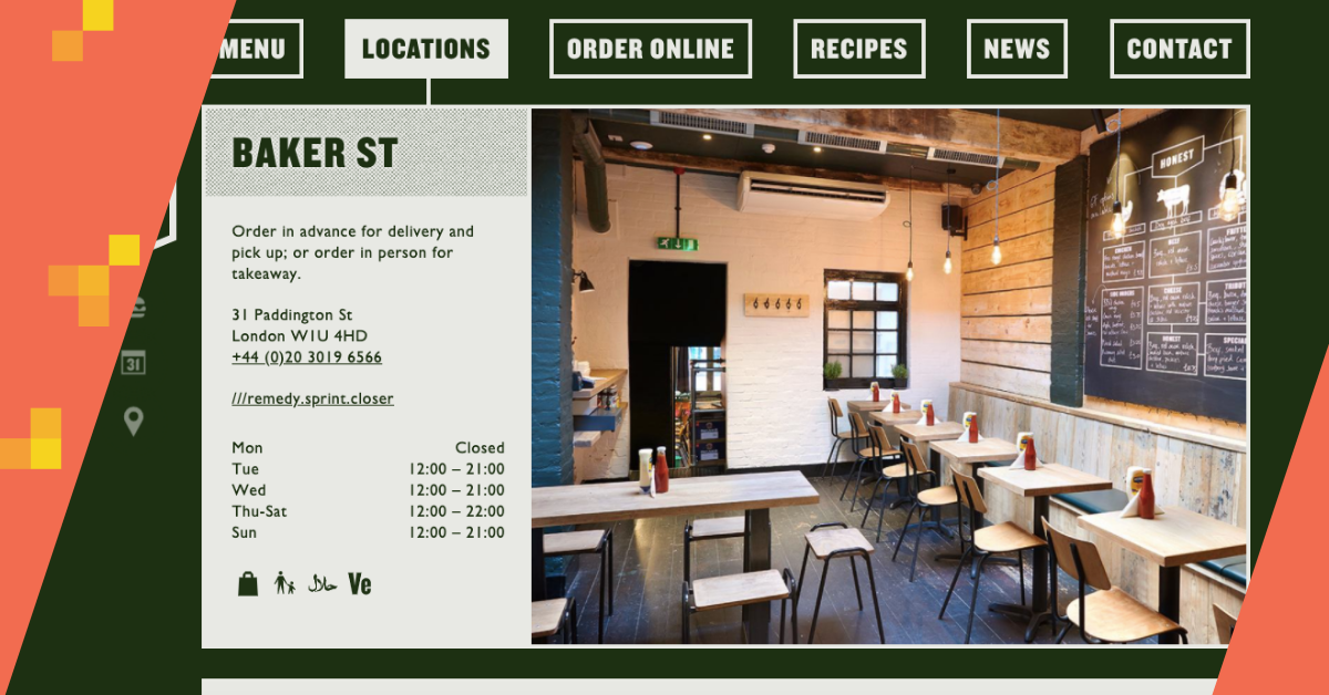 baker street branch of honest burgers listed as ///remedy.sprints.closer