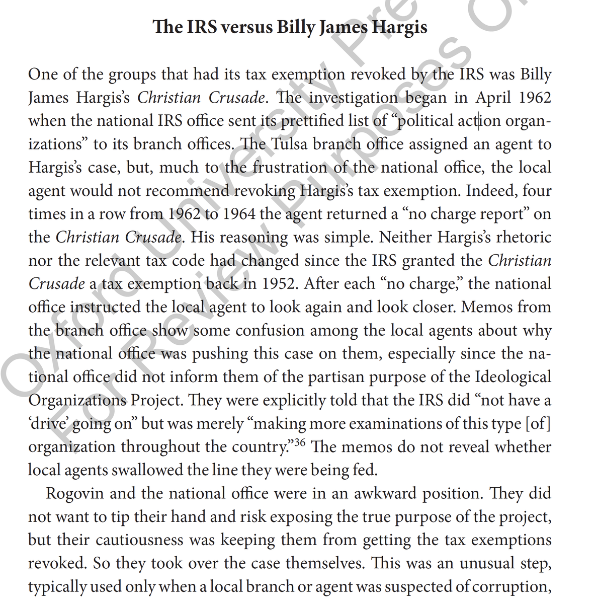 Frustratingly, the career IRS officials in the local offices kept rebuffing requests by the national office political appointees to investigate broadcasters, notably Billy James Hargis.[Trump wasn't the only President to be annoyed by the "deep state."]
