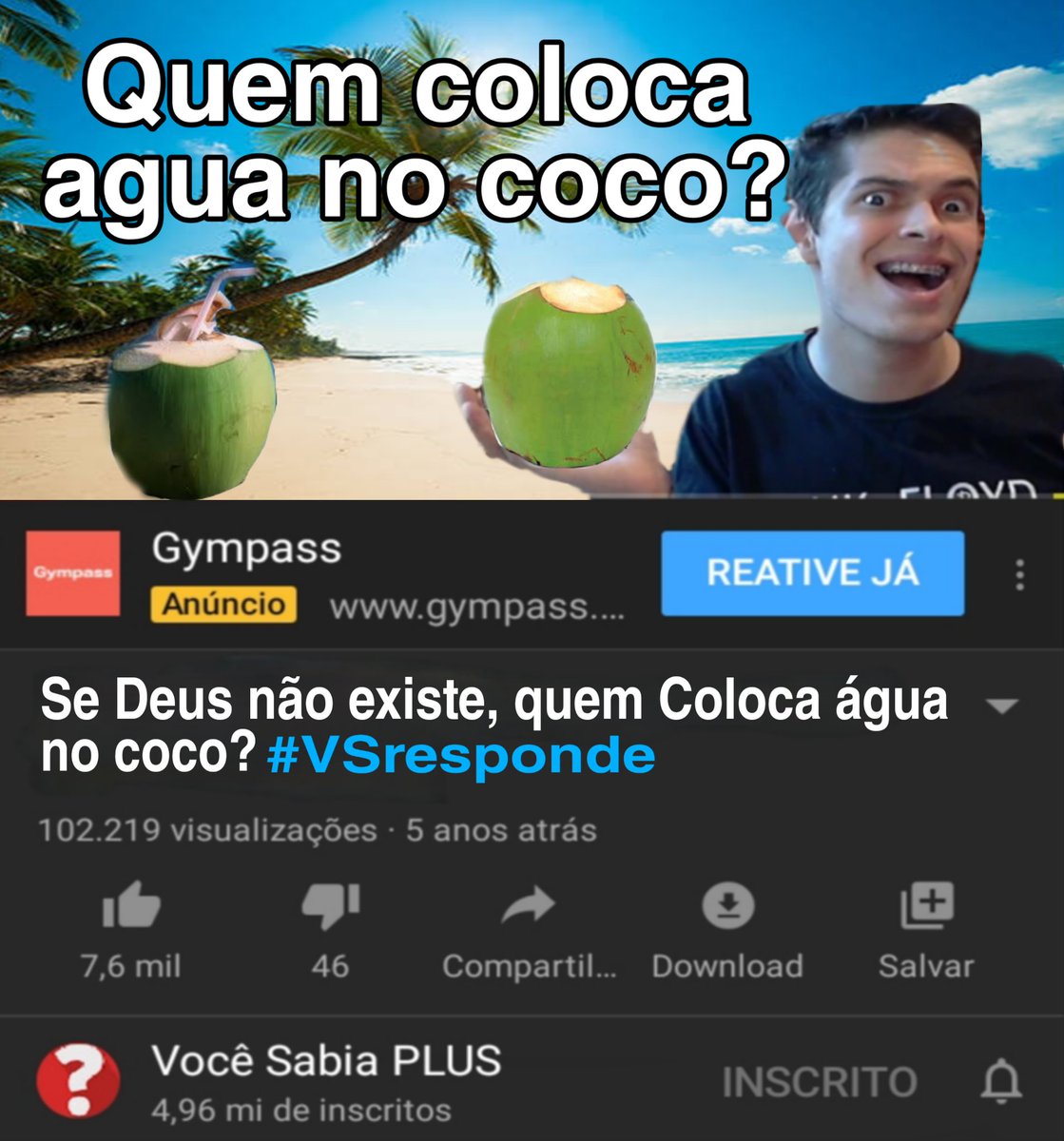 thumbsVCsabia's tweet photo. Se Deus não existe, Quem coloca agua no coco?
Reino de Deus: 1
Ateu: 0
#VSRESPONDE https://t.co/UIbCEdbQOh