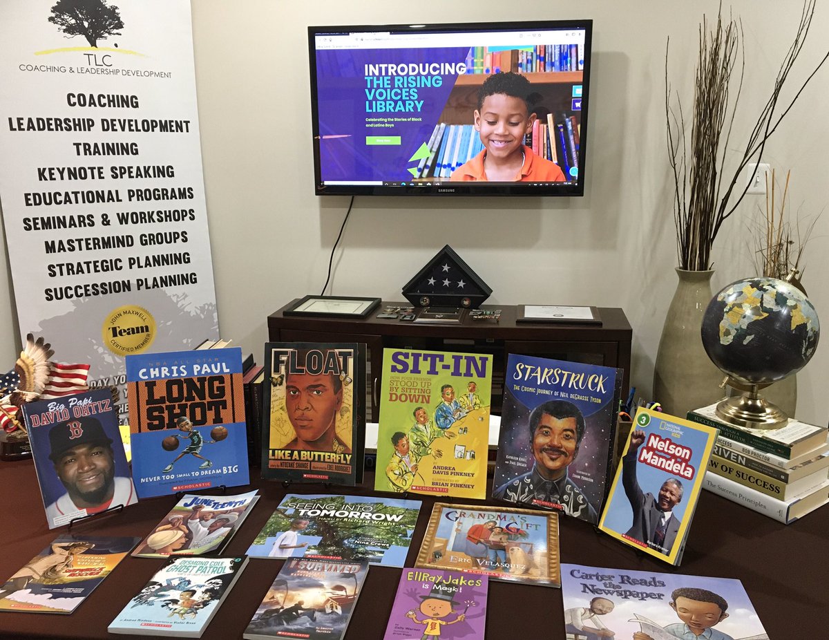 MrCrawfordEDU's tweet photo. The @Scholastic Rising Voices Library collections have arrived. Our 3-5 grade virtual book clubs will start in September. Click link in bio to enroll. 👨🏽‍💻📚@ScholasticEd @JoyceJamerson 
#LeadersAreReaders #educatio #books #reading #literacy #diversity #inclusion #culture https://t.co/BVN5UzrOUt