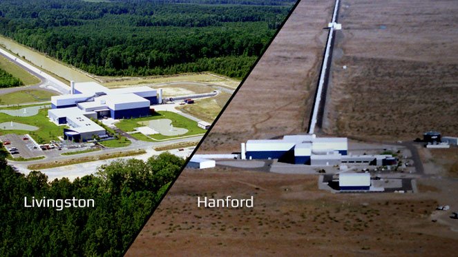 Detectors are located in Hanford, Washington and Livingston Louisiana. Credit: LIGO