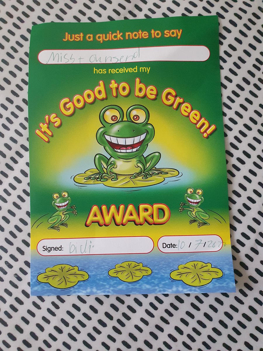 Thank you Didi for my good to be green award. I've been a good teacher all day :)