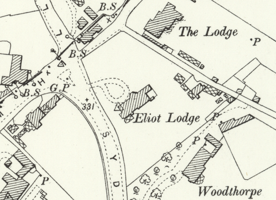 To the very top of Kirkdale - glimpses of Eliot Lodge, once the home of a successful manufacturer of iron fire escapes...