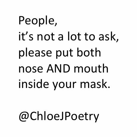 ChloeJPoetry's tweet image. Seriously 🙄 
#WearAMask #DoItProperly